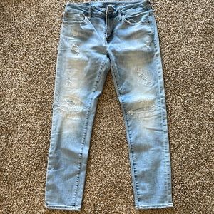 American Eagle Ne(x)t Level Airflex Skinny Destroyed Light Wash Jeans 32x30